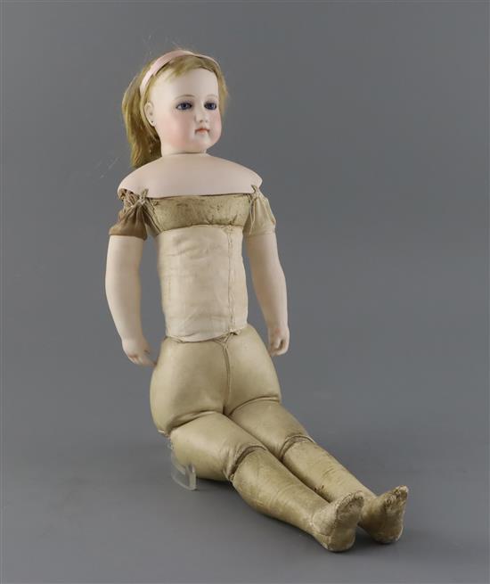 A fine rare Jumeau Poupee Peau fashion doll, H.18in.